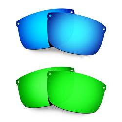 HKUCO Mens Replacement Lenses For Oakley Carbon Blade Blue/Green Sunglasses von HKUCO