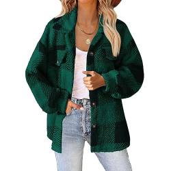 Cordjacke Damene Mit Taschen Lauschig Businessen Mantel Bauchfreiee Coat Weiblich Pluesch Reverskragen Langarm Schottenkaro Prime-Day Soft Modetalent von HKUOPW