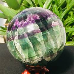 HLELU -Heimdekoration, 1 Stück naturfarbener Fluorit, handpolierte Quarzkugel for Heimdekorationsgeschenke, natürlicher Kristall (Size : 65-70mm) WEISHENYIN (Material : 75-80mm) von HLELU