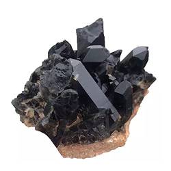 HLELU Natürliche Schwarze Rauchquarz-Stein-Cluster-Ornament-Kristalle WEISHENYIN von HLELU