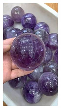 Natürliche Amethyst-Quarz-Kristallkugel, magische Mineralkugel, Naturstein-Kristall-Reiki for die Edelsteinsammlung zu Hause WEISHENYIN (Color : Plum_13cm) von HLELU