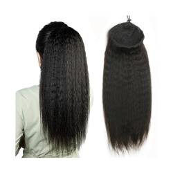 Pferdeschwanz Haarverlängerung Brasilianisches Remy-Haar, 35,6–66 cm, Afro-verworrene gerade Kordelzug-Pferdeschwanz-Echthaarverlängerungen for Anklipsen, verworrene gerade Pferdeschwanz-Verlängerunge von HLHLOP777