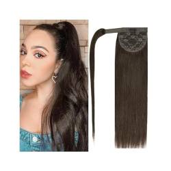 Pferdeschwanz Haarverlängerung Echthaar-Pferdeschwanz-Verlängerung, 35,6–55,9 cm lang, gerade, umwickelbarer Pferdeschwanz, Clip-in-Haarverlängerung, brasilianisches Remy-Haar, gerade Pferdeschwanz-Ha von HLHLOP777