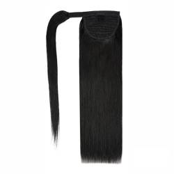 Pferdeschwanz Haarverlängerung Echthaar-Pferdeschwanz-Verlängerung, 35,6–55,9 cm lang, gerade, umwickelbarer Pferdeschwanz, Clip-in-Haarverlängerung, brasilianisches Remy-Haar, gerade Pferdeschwanz-Ha von HLHLOP777