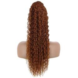 Pferdeschwanz Haarverlängerung Langwelliger lockiger Pferdeschwanz mit Kordelzug, 66 cm, synthetische Clip-in-Pferdeschwanz-Extensions for schwarze Frauen, Afro-Locken-Pferdeschwanz mit Kordelzug, fal von HLHLOP777