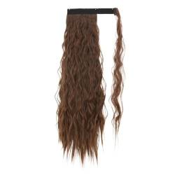 Pferdeschwanz Haarverlängerung Pferdeschwanz-Extensions, 22/34 Zoll langer Afro-Locken-Wickel-Pferdeschwanz, lockiges, gewelltes synthetisches Haarteil for Frauen, gefälschte Pferdeschwänze, Clip-in-H von HLHLOP777