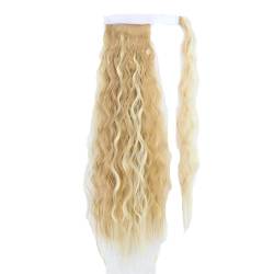 Pferdeschwanz Haarverlängerung Pferdeschwanz-Extensions, 22/34 Zoll langer Afro-Locken-Wickel-Pferdeschwanz, lockiges, gewelltes synthetisches Haarteil for Frauen, gefälschte Pferdeschwänze, Clip-in-H von HLHLOP777