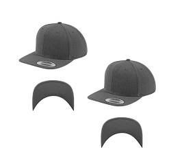 2er Flexfit Snapback Unisex Classic Cap 2-Tone Cap | viele Farbsets | Einheitsgröße | + GRATIS HLKauf Block (Farbe: 2X Darkgrey/Darkgrey & 1x HLKauf Block) von HLKauf