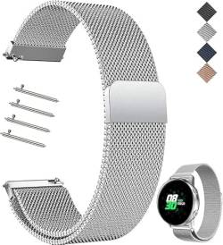 Edelstahl Mesh Uhrenarmband 16mm18mm 20mm 22mm 24mm Schwarz/Silber/Blau Ersatz Metall Armband Edelstahlarmband mit Magnetverschluss Smartwatch Schnellverschluss Watch Uhren Ersatzband für Damen Herren von HLXJR