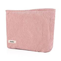 Kosmetiktasche Damen Multifunktionaler Kosmetiktäschchen Reise Makeup Tasche Portable Aesthetic Bag Kulturbeutel Schminktasche Taschen Organizer für Handtasche für Reisen,Alltag-Rosa von HMCEY