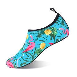 Badeschuhe Strandschuhe Wasserschuhe Aquaschuhe Schwimmschuhe Surfschuhe Barfuß Schuhe für Herren Damen(Ananas,38-39 EU) von HMIYA
