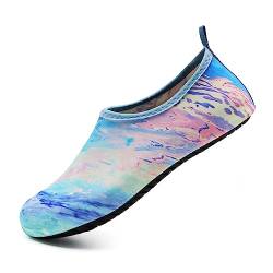 HMIYA Badeschuhe Strandschuhe Wasserschuhe Aquaschuhe Schwimmschuhe Surfschuhe Barfuß Schuhe für Damen Herren(Ölgemälde,38-39 EU) von HMIYA