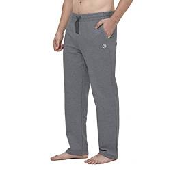 HMIYA Herren Jogginghose Baumwolle Sweathose Lange Atmungsaktiv Sporthose Yogahose Klassische Trainingshose mit Taschen(Anthrazit,3XL) von HMIYA