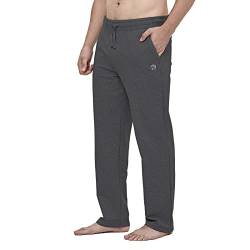 HMIYA Herren Jogginghose Baumwolle Sweathose Lange Atmungsaktiv Sporthose Yogahose Klassische Trainingshose mit Taschen(Dunkelgrau,XL) von HMIYA