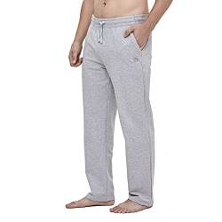 HMIYA Herren Jogginghose Baumwolle Sweathose Lange Atmungsaktiv Sporthose Yogahose Klassische Trainingshose mit Taschen(Hellgrau,XL) von HMIYA