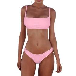 HMLTD Bikini Sets für Damen Push Up U Ausschnitt Rückenfrei Bandeau Bikini Tanga mit niedriger Taille Badeanzug Bikini Set Badebekleidung Beachwear Weicher Sport Schwimmanzug von HMLTD