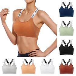 HMLTD Damen Sport BH Starker Halt mit Polstern Ohne Bügel Push Up Comfy BH Nahtlos BH Racerback Top zum Yoga Joggen Fitness Laufen Pilate von HMLTD