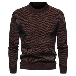 Herren Pullover Basic Warmer Strickpullover mit Rundhals-Ausschnitt Winterpullover für Männer Pulli für Winter von HMLTD