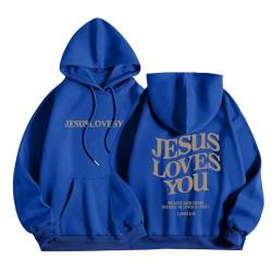 Jesus Loves You Hoodie Damen Kapuzenpullover Oversize Pullover Sweatshirt Freizeit Sport Langarmshirt Hoodies Training Pulli Streetwear von HMLTD