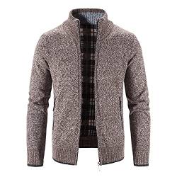 Strickjacke Herren Fleecejacke Sweatjacke Mit Reißverschluss Trachtenjacke Winterjacke Mit Stehkragen Gestrickt Cardigan Herren Wintermantel von HMLTD