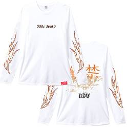 Suga Agust D D-Day Merch Langarmhemd, Unisex K-Pop-Waren-Baumwollhemd für Fans White H-XXL von HMRS