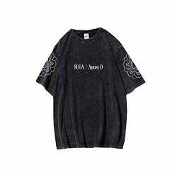 Suga August D Merch T-Shirt Vintage Distressed Decolor schmutzig beliebtes Baumwollschwarzes Lose T-Shirt für Fans L von HMRS