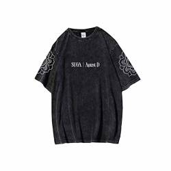Suga August D Merch T-Shirt Vintage Distressed Decolor schmutzig beliebtes Baumwollschwarzes Lose T-Shirt für Fans XL von HMRS