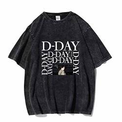 Suga D-Day Album Merch T-Shirt Vintage Distressed Decolor Dirty-geliebtes Baumwoll-Lose T-Shirt D-3XL von HMRS