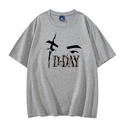 Suga D-Day August Merch T-Shirt, K-Pop-Unterstützung Baumwolllöser T-Shirt für Mädchen Fans Grey-L von HMRS