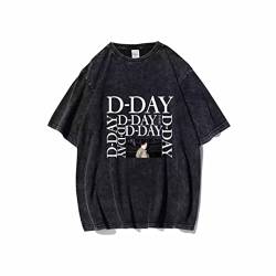 Suga D-Day Merch T-Shirt Vintage Distressed Decolor schmutzig zu beliebtes Baumwollschwarzes Lose T-Shirt für K-Pop-Fans A-S von HMRS