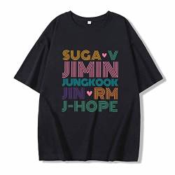 Suga gegen Jimin Jungkook Jin RM J-Hope Merch T-Shirt Cotton Lose T-Shirt für K-Pop-Fans Black-L von HMRS