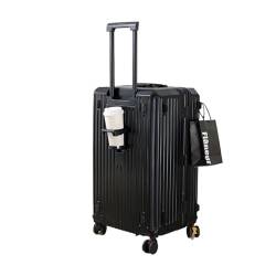 HMTJATOT Leichtes und großes übergroßes Gepäck, verdickter Reisekoffer, Passwort, langlebige Kapazität, Trolley-Koffer, Universal-Rad-Boarding-Tasche (Color : Black, Size : 20 Inch) von HMTJATOT