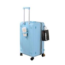 HMTJATOT Leichtes und großes übergroßes Gepäck, verdickter Reisekoffer, Passwort, langlebige Kapazität, Trolley-Koffer, Universal-Rad-Boarding-Tasche (Color : Glacier Blue, Size : 20 Inch) von HMTJATOT