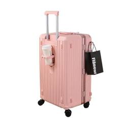 HMTJATOT Leichtes und großes übergroßes Gepäck, verdickter Reisekoffer, Passwort, langlebige Kapazität, Trolley-Koffer, Universal-Rad-Boarding-Tasche (Color : Pink, Size : 20 Inch), 1005006144850100 von HMTJATOT