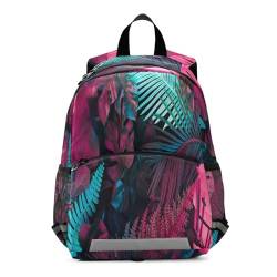 HMZXZ Kinder Rucksack für Kleinkinder,Tropisch Palme Blätter Reisen Büchertasche Vorschule Schule Kindergarten Daycare Tasche Rucksäcke,Aquarell Baum Kleinkind Rucksäcke für Jungen Mädchen von HMZXZ