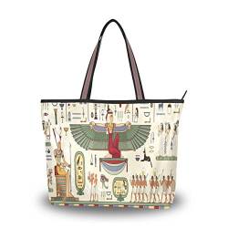 HMZXZ RXYY Stammes Uralt Ägypten Muster Handtaschen und Geldbörse für Frau Tote Tasche groß Kapazität obenGriff Käufer Schulter Tasche von HMZXZ
