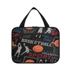 Kulturbeutel zum Aufhängen, für Damen, Herren, Jungen, Mädchen, Basketballbälle, Sport, wasserdicht, Kosmetiktasche, Make-up-Tasche, Kulturbeutel, Organizer für Reiseutensilien, Flasche, multi, L von HMZXZ