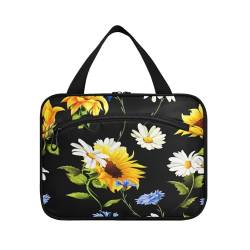 Kulturbeutel zum Aufhängen, für Damen, Herren, Jungen, Mädchen, Frühling, Sommer, Sonnenblume, Kamille, wasserdichte Kosmetiktasche, Make-up-Tasche, Kulturbeutel, Organizer für Reiseutensilien, von HMZXZ