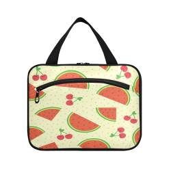 Kulturbeutel zum Aufhängen, für Damen, Herren, Jungen, Mädchen, Sommer, Obst, Kirsche, Wassermelone, wasserdichte Kosmetiktasche, Make-up-Tasche, Kulturbeutel, Organizer für Reiseutensilien, Flasche, von HMZXZ