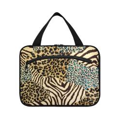 Kulturbeutel zum Aufhängen, für Damen, Herren, Jungen, Mädchen, Tier, Zebra-Tiger, wasserdicht, Kosmetiktasche, Make-up-Tasche, Kulturbeutel, Organizer für Reiseutensilien, Flasche, multi, M von HMZXZ