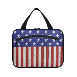 Kulturbeutel zum Aufhängen, für Damen, Herren, Jungen, Mädchen, USA-Flagge, wasserdicht, Kosmetiktasche, Make-up-Tasche, Kulturbeutel, Organizer für Reiseutensilien, Flasche, multi, L von HMZXZ