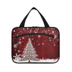 Kulturbeutel zum Aufhängen, für Damen, Herren, Jungen, Mädchen, Weihnachtsbaum, Schneeflocke, wasserdicht, Kosmetiktasche, Make-up-Tasche, Kulturbeutel, Organizer für Reiseutensilien, Flasche, multi, von HMZXZ