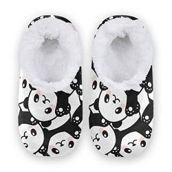Rxyy Tier Niedlich Panda Muster Hausschuhe für Frauen Männer Unisex, Damen Winter Wärme Hause Hausschuhe Pantoffeln Socken Fuzzy Füße Hausschuhe Schlafzimmer von HMZXZ