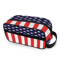 Tragbare Kulturtasche Abstrakte amerikanische Flagge USA Flagge Reise Waschtasche Multifunktions Kosmetiktasche Make-up-Tasche Aufbewahrungstasche für Frauen Männer Jungen Mädchen, multi von HMZXZ