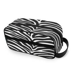 Tragbare Kulturtasche Afrikanische Zebrahaut Streifen Reise Waschtasche Multifunktions Kosmetiktasche Make-up-Tasche Aufbewahrungstasche für Frauen Männer Jungen Mädchen, multi von HMZXZ