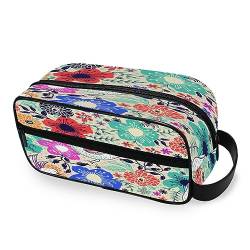 Tragbare Kulturtasche Frühling Vogel Blume Blätter Reise Waschtasche Multifunktions Kosmetiktasche Make-up-Tasche Aufbewahrungstasche für Frauen Männer Jungen Mädchen, multi von HMZXZ