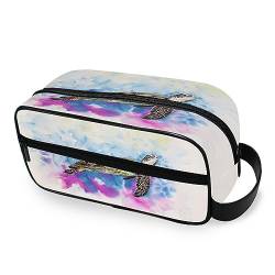 Tragbare Kulturtasche Meer Ozean Schildkröte Kunst Reise Waschtasche Multifunktions Kosmetiktasche Make-up-Tasche Aufbewahrungstasche für Frauen Männer Jungen Mädchen, multi von HMZXZ