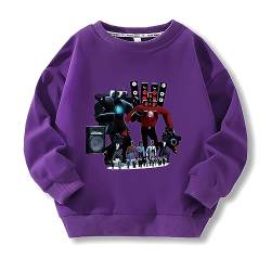 Funny Game Print Pullover Casual Sportswear Unisex, Anime Figur Hoodie Rundhalsausschnitt, Unisex Langarm Basketball Trikots Für Frühling Herbst Winter (Purple,160) von HNDB