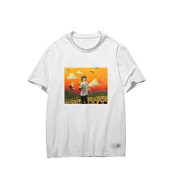 Rapper T-Shirts für Männer und Frauen Singer gedruckt Tee Schauspieler, Baumwolle Kurzarm Casual Tee Shirt Sweatshirts Unisex Crew Neck Tops Hip Hop Streetwear (White,L) von HNDB