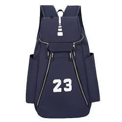 Stitching Farbe Basketball Star Rucksack Mit Reflektierenden Streifen, Unisex 3D-Druck Basketball-Spieler Taschen Outdoor Travel Computer Tasche Lagerung Für Mann Frauen (Navy Blue,L) von HNDB